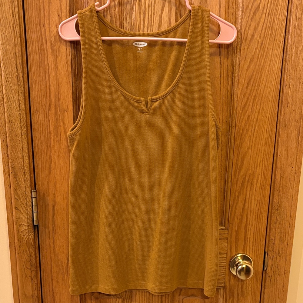 Old Navy Waffle Knit Tank Top in Mustard